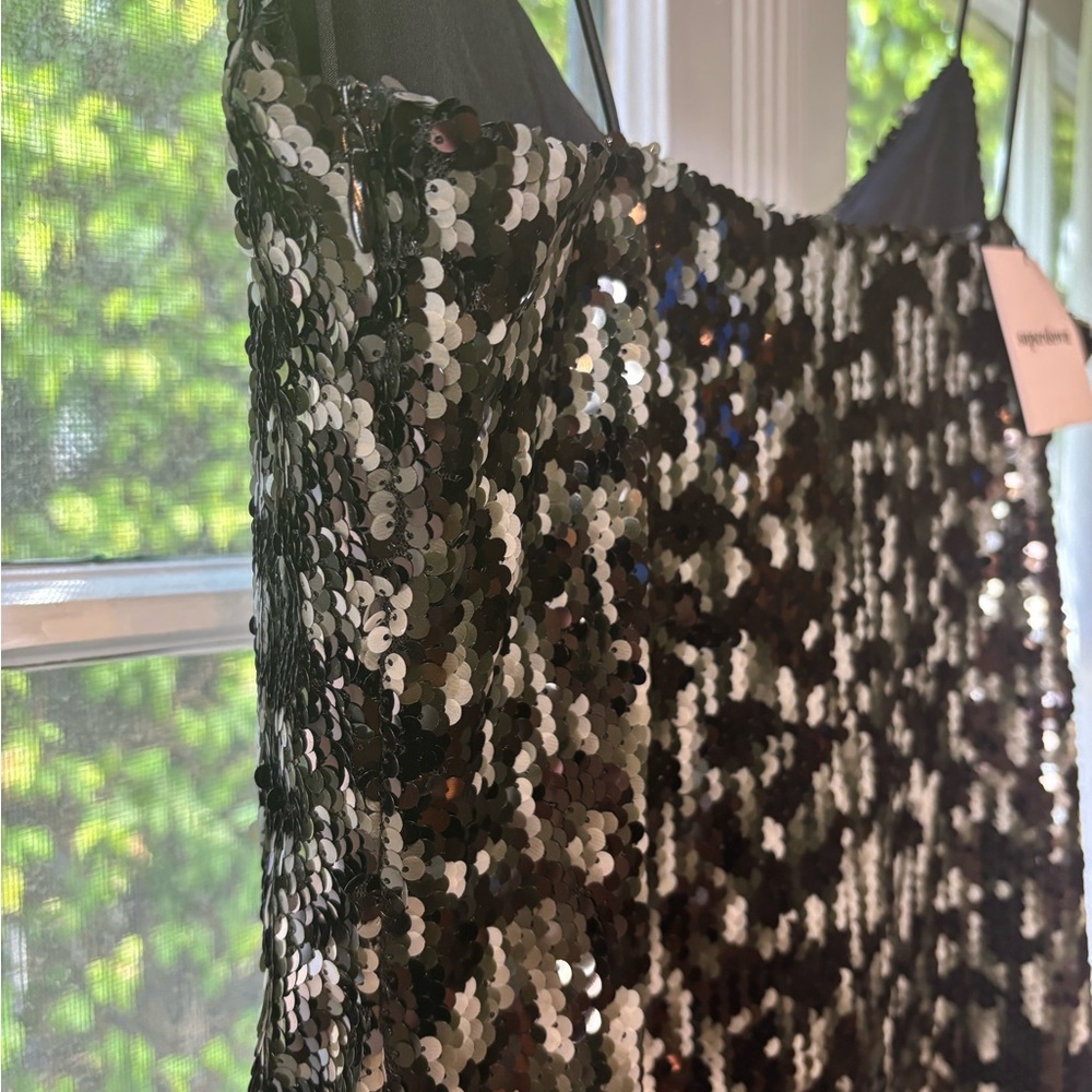 Revolve Superdown Black/Silver Sequin Slip Mini D… - image 4